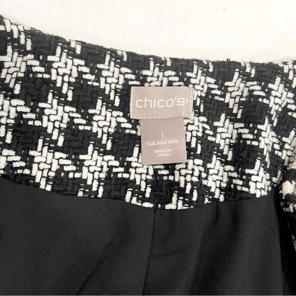 CHICO’S Houndstooth Lined Jacket (Sz 1) - Picture 7 of 10